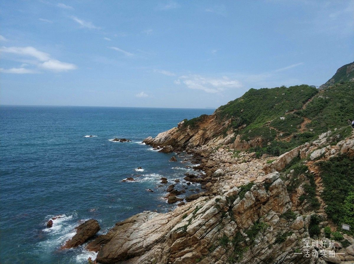 Rocky coastline and blue water